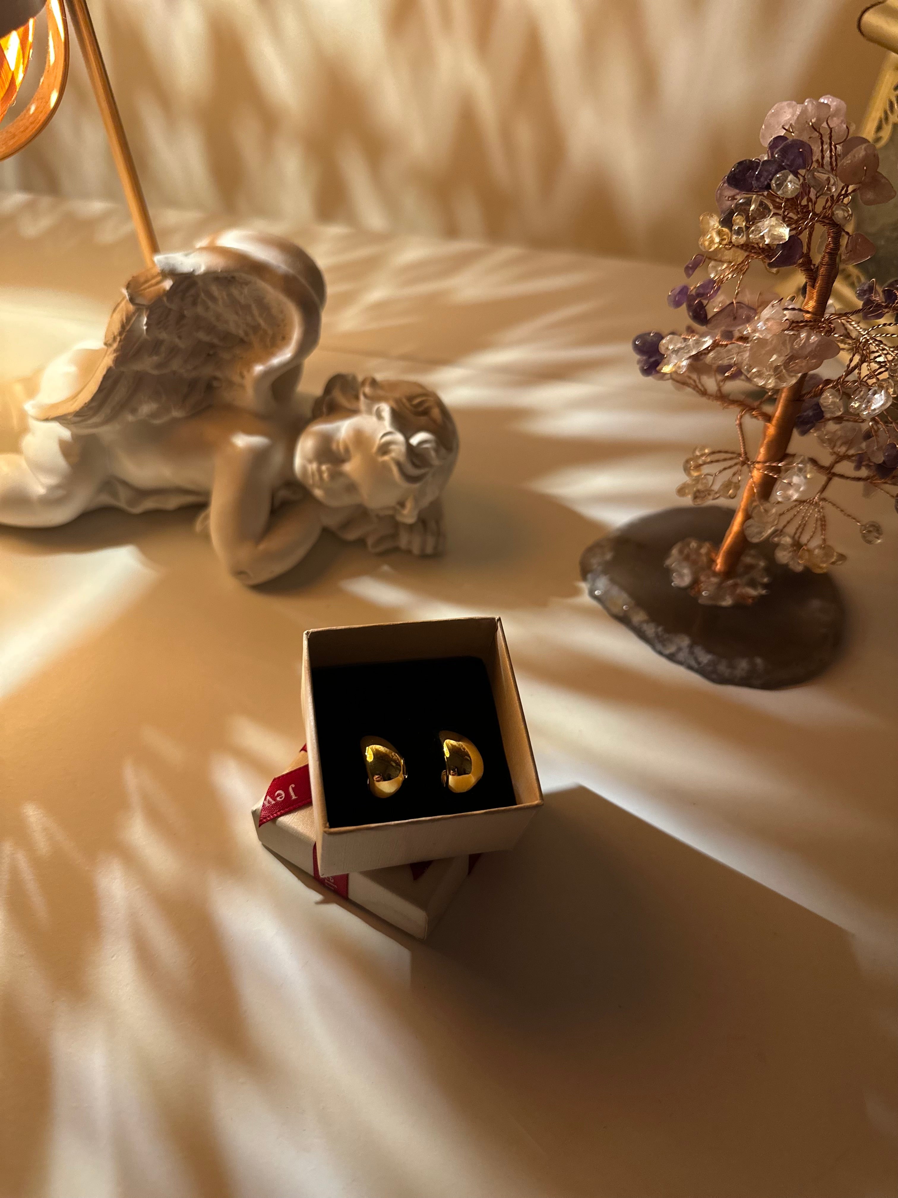 Gold/silver raindrop earrings