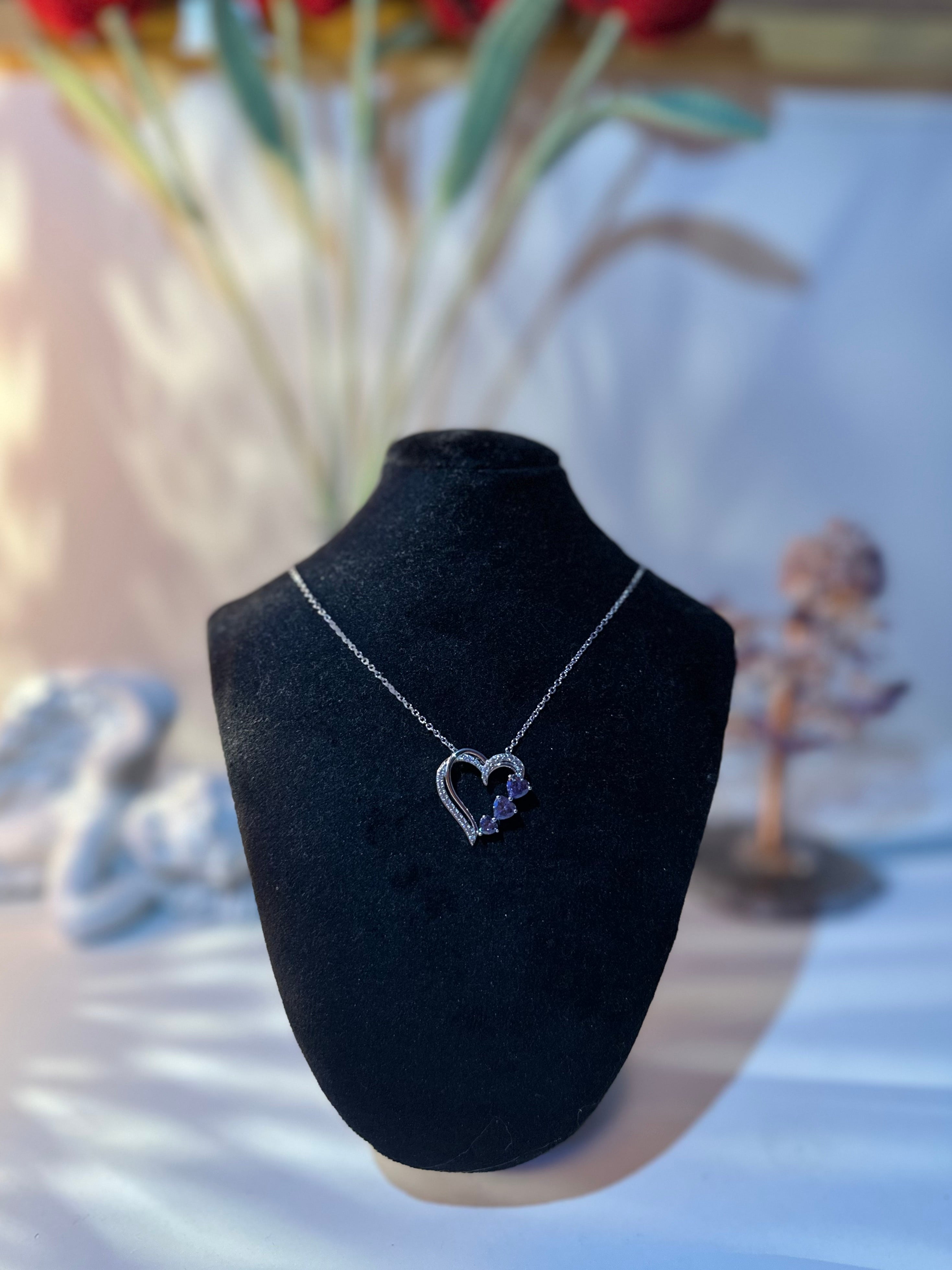 Purple triplets necklace