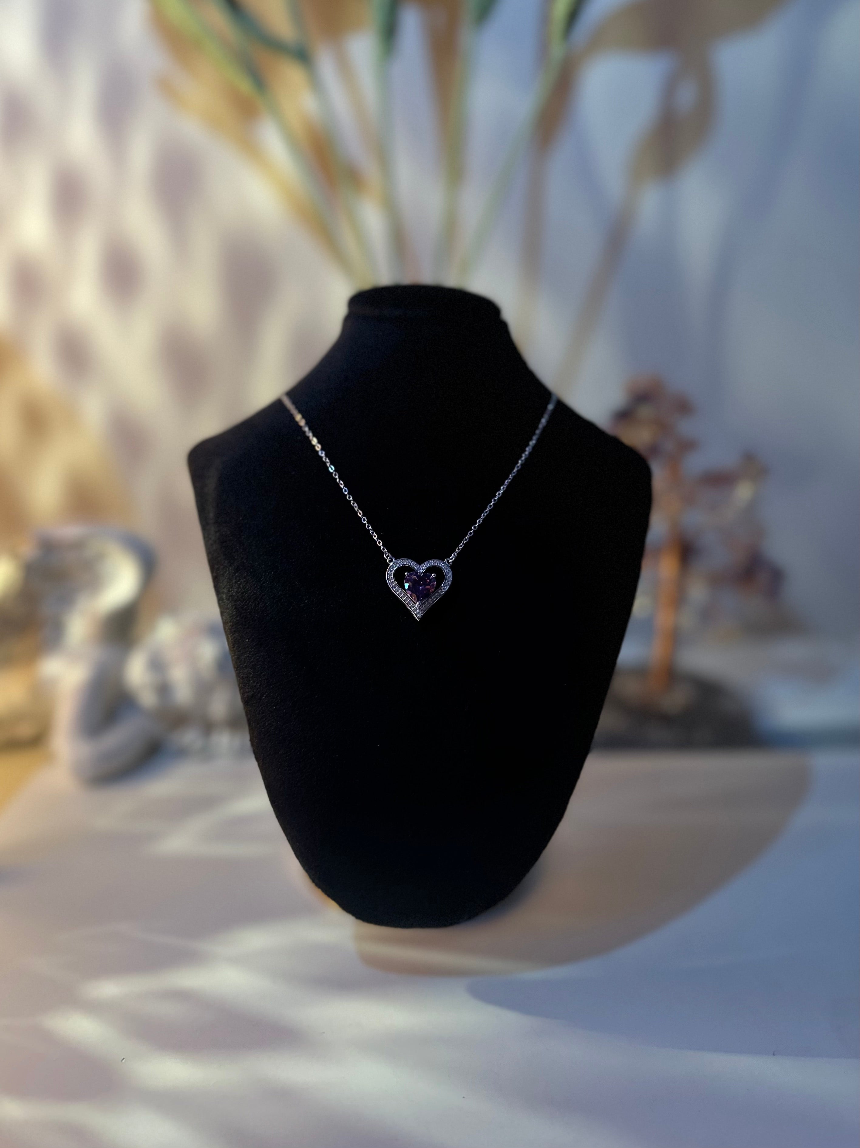 Heart of purple necklace