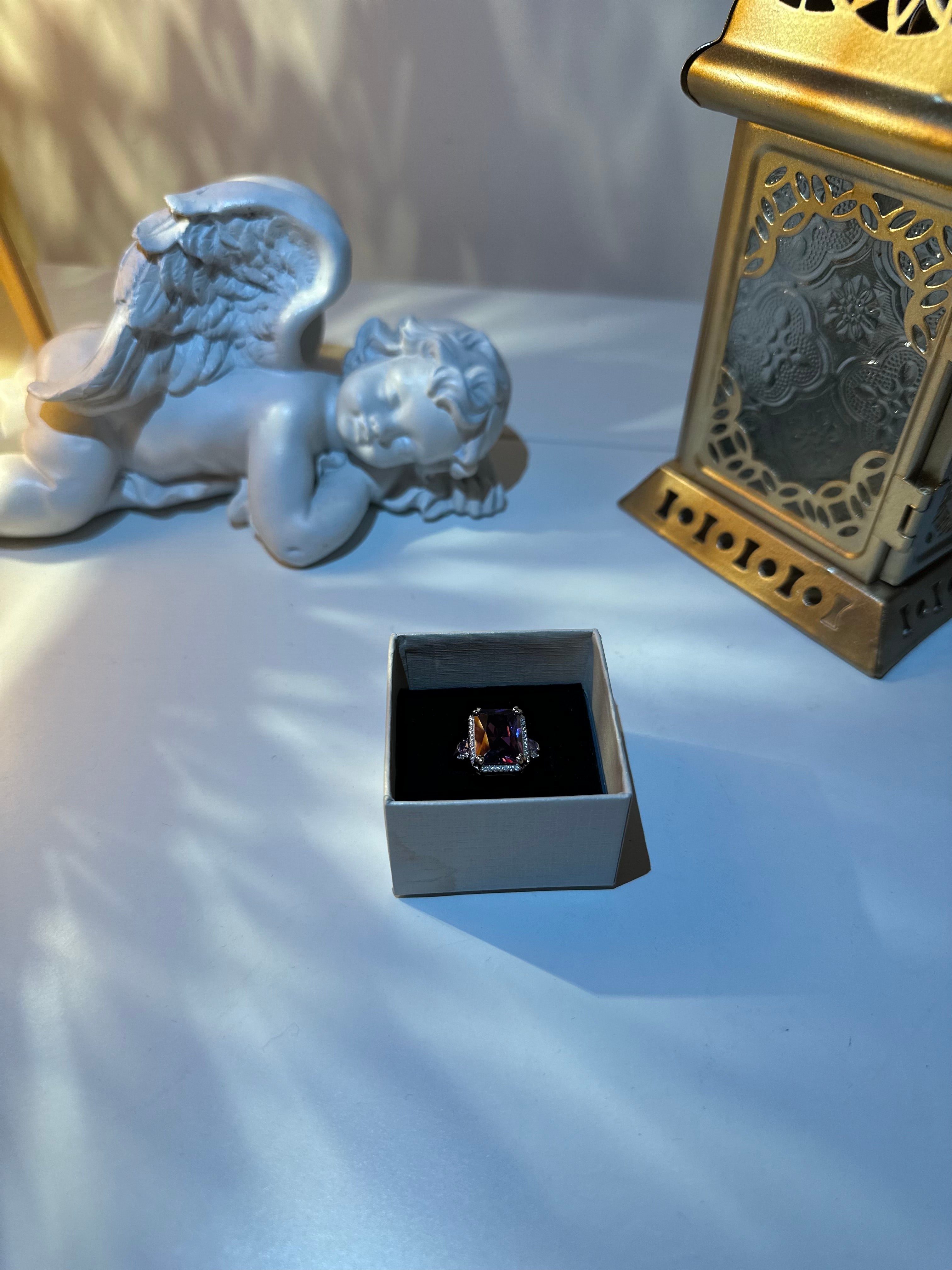Indigo crystal ring