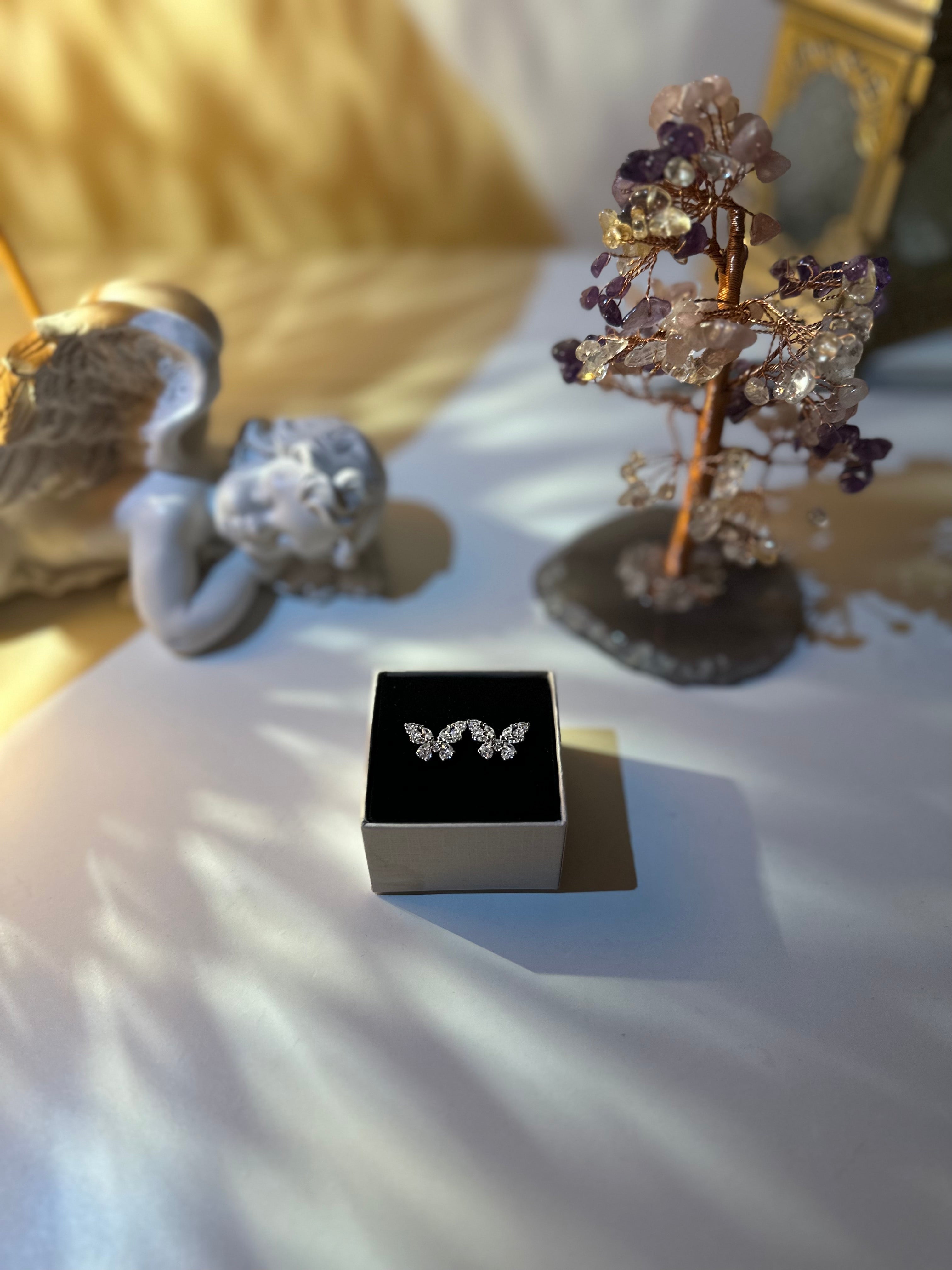 Butterfly crystal earrings