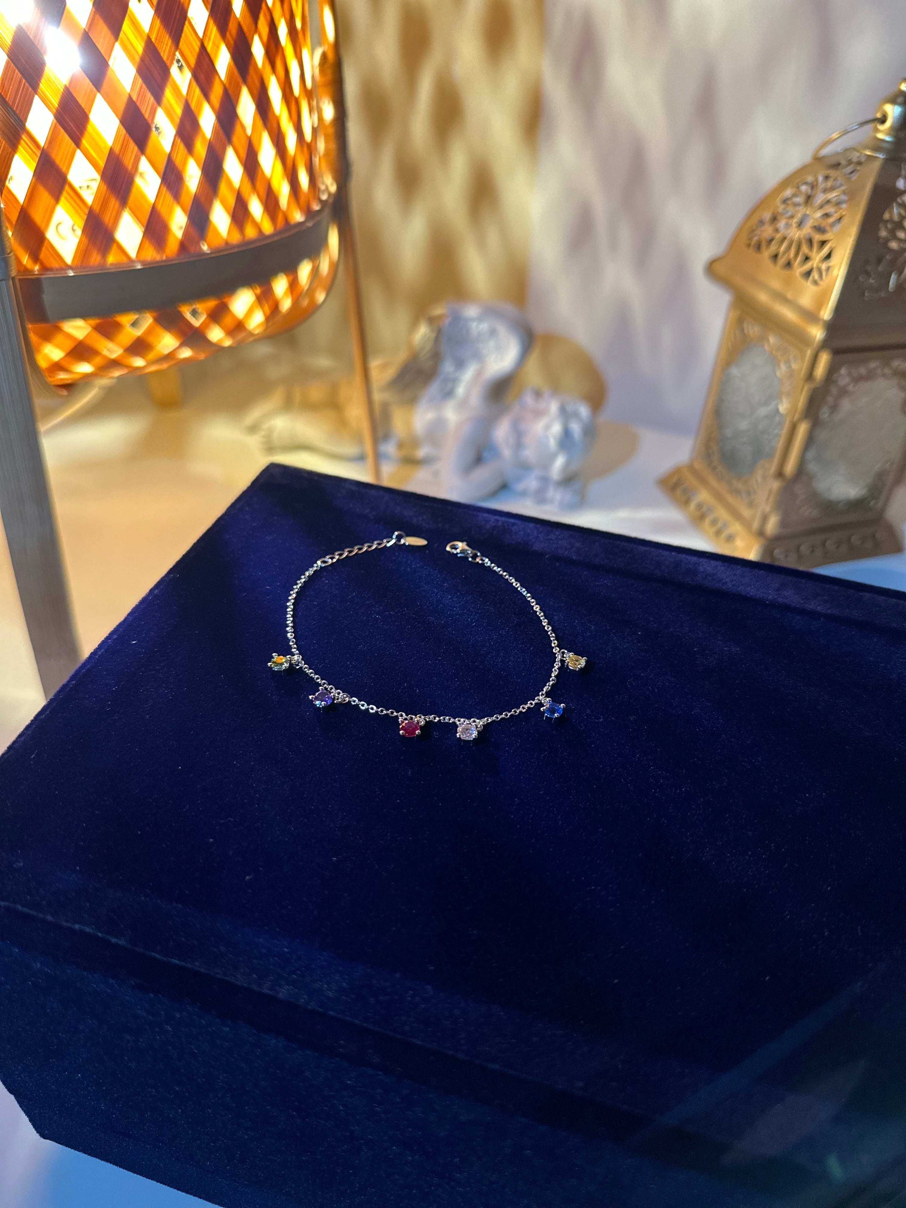 6 crystal charm bracelet