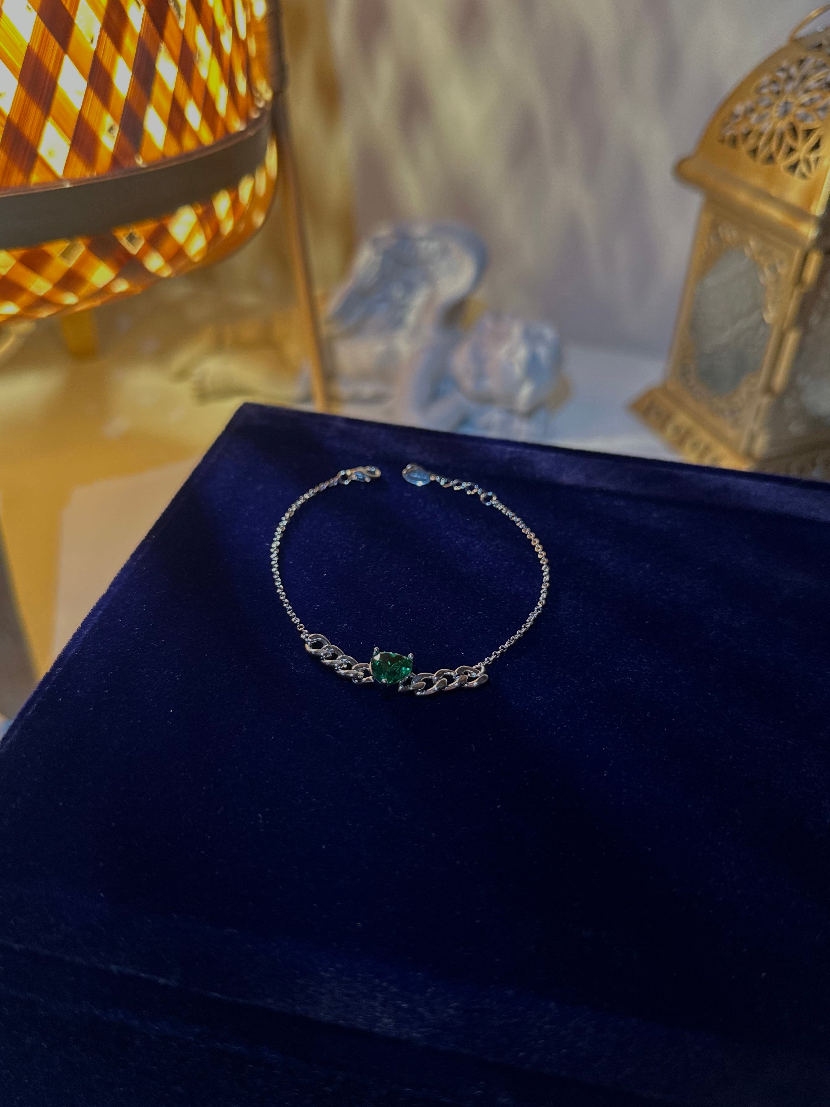 Silver red/green bracelet