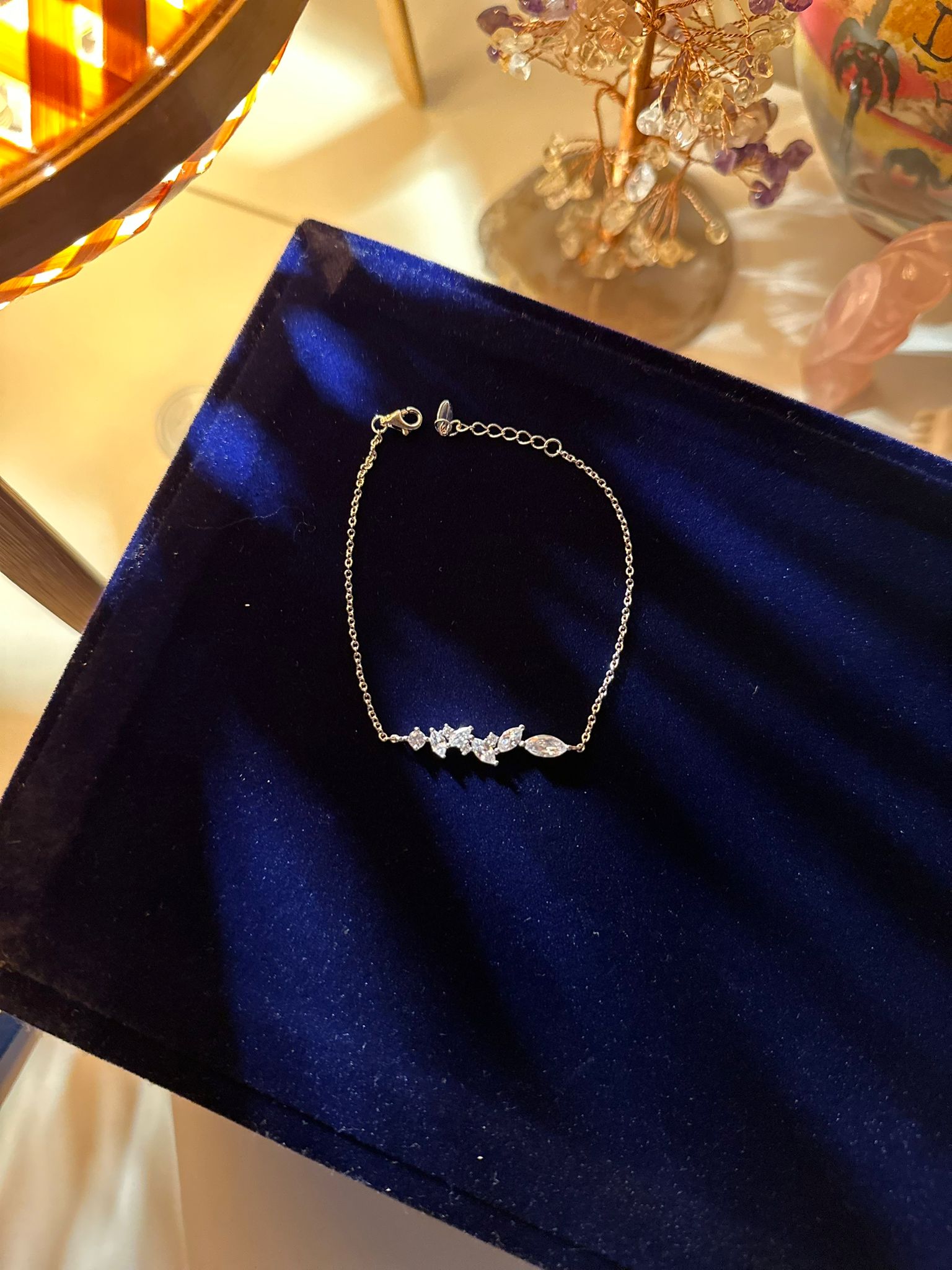 Silver zircona crystal bracelet