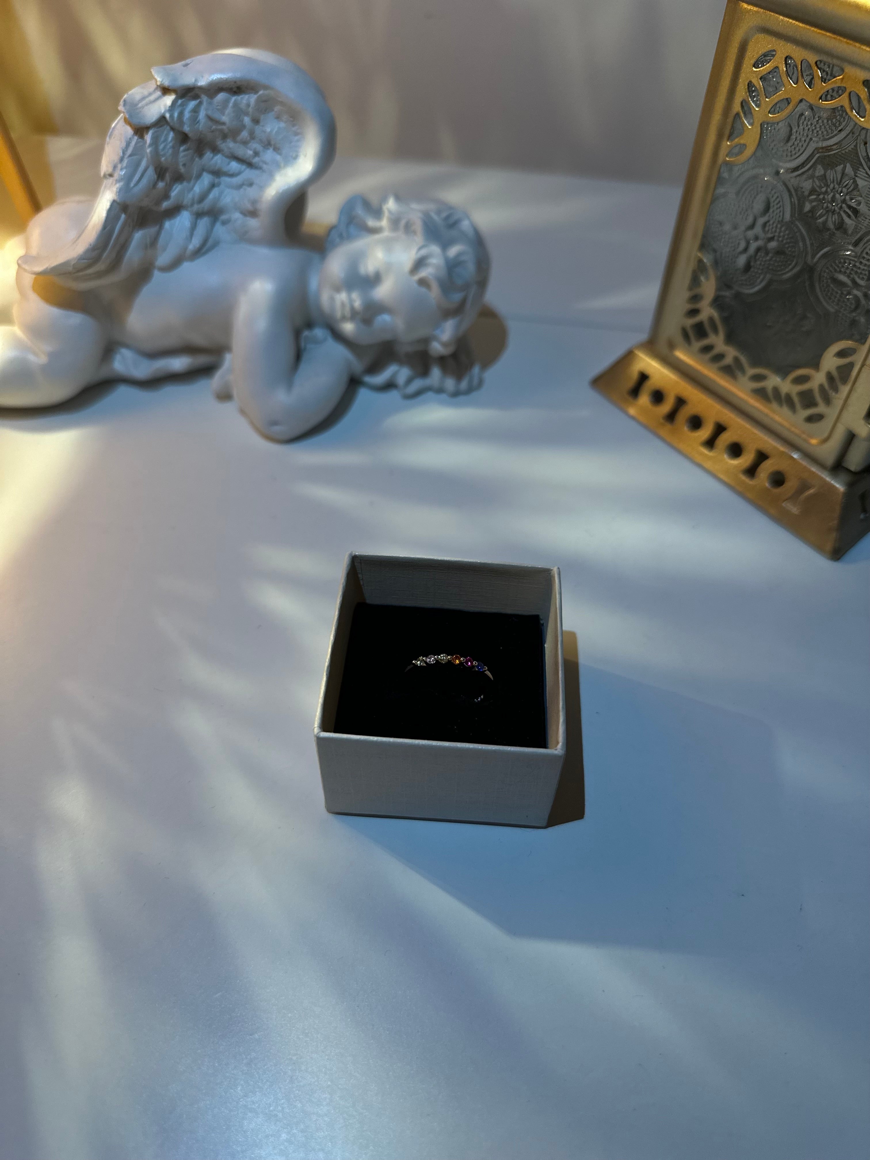 Multicolor 6 stone ring