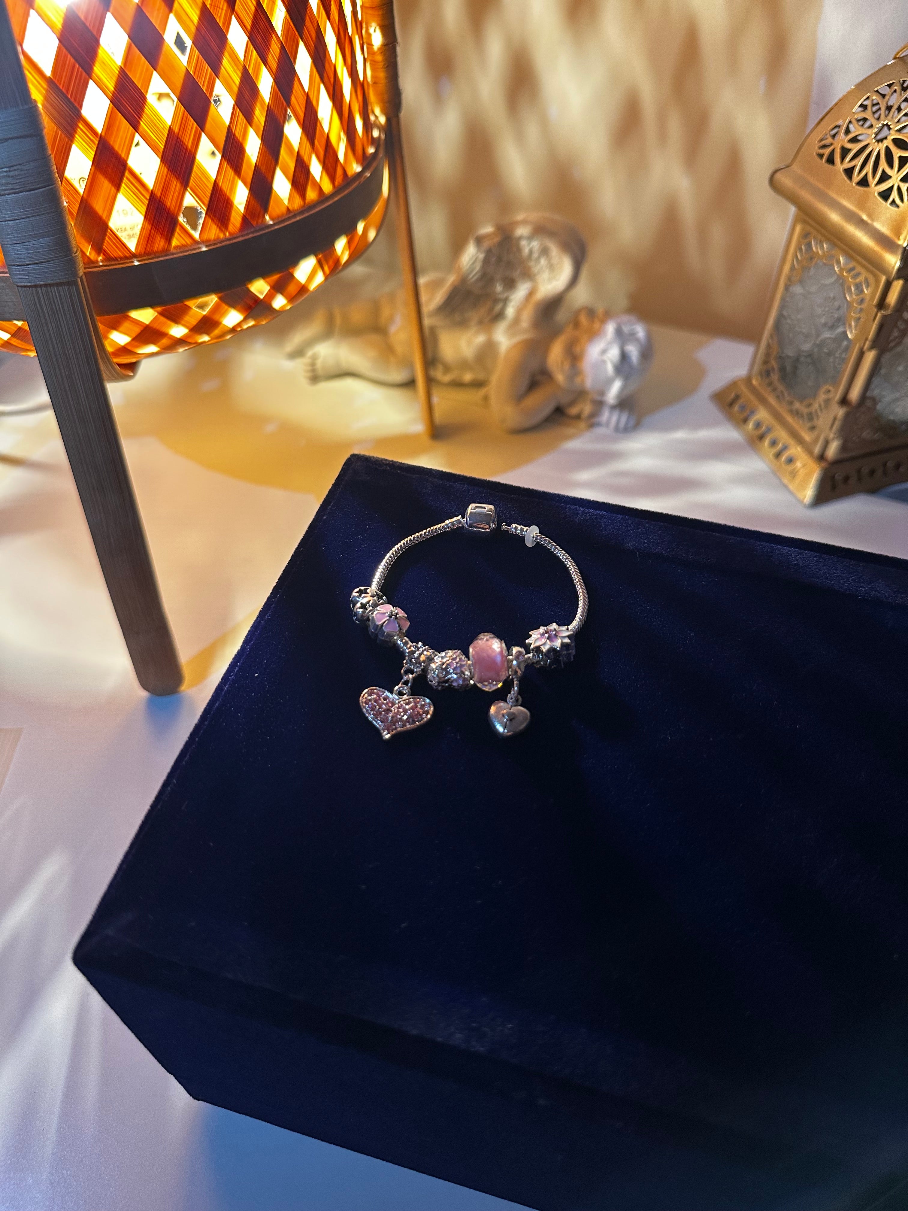 Pink charm bracelet