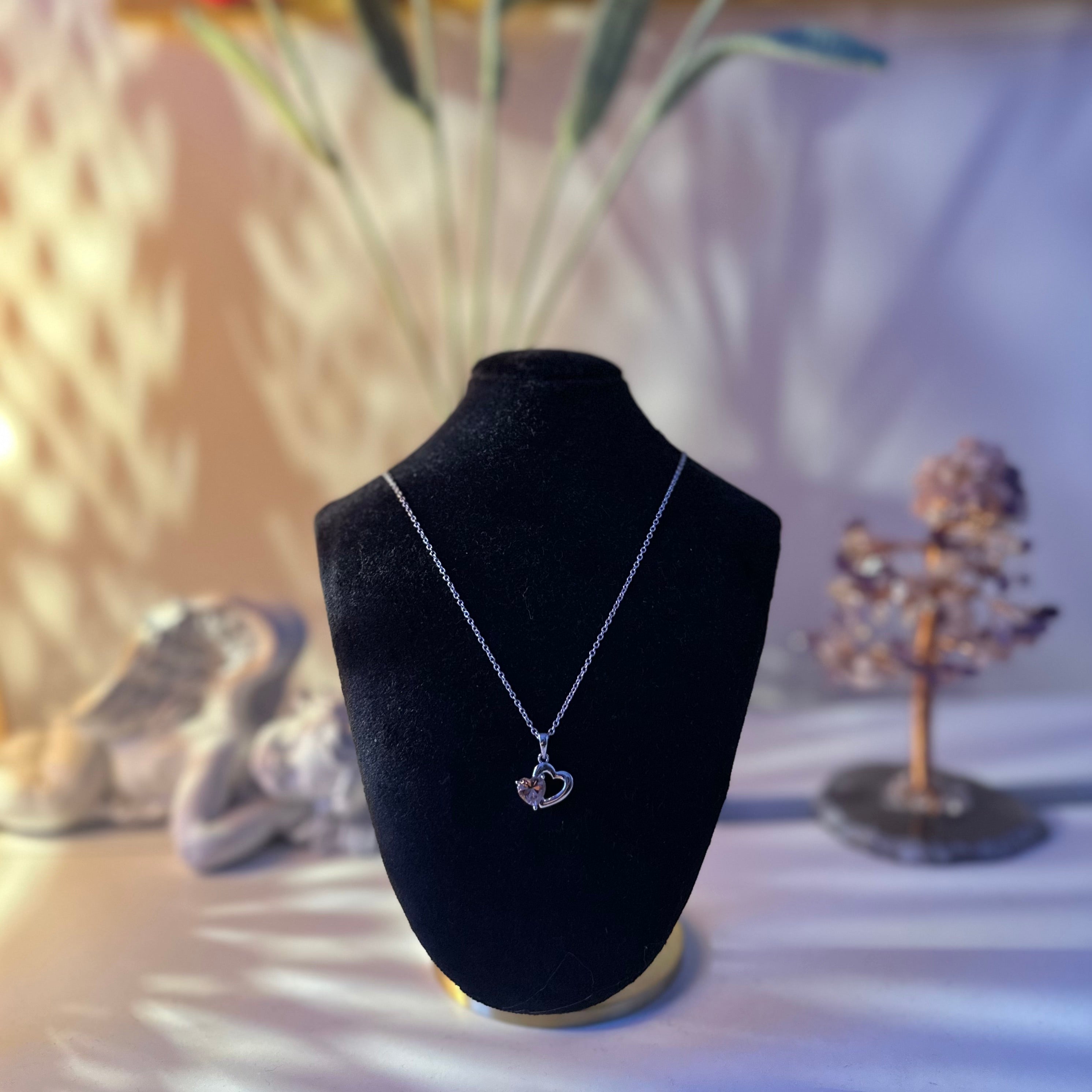 Heart in heart necklace