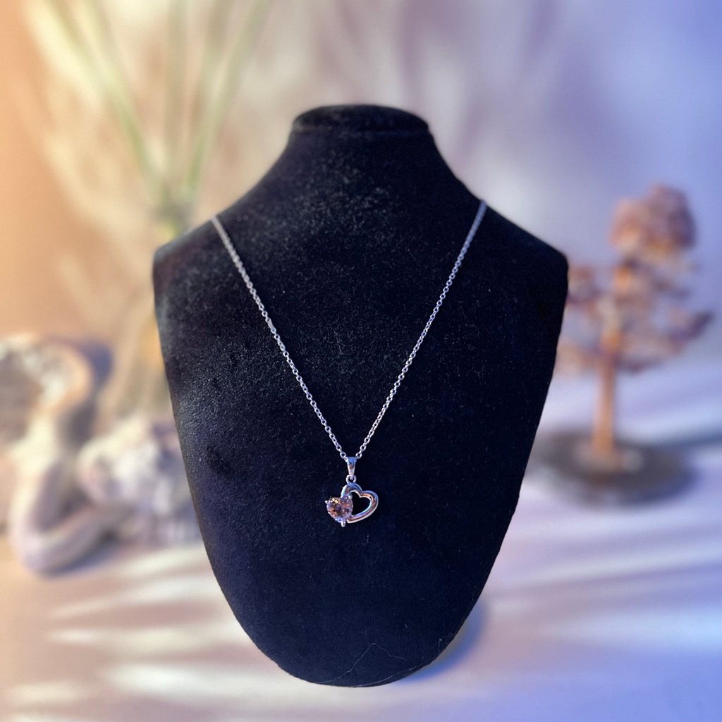 Heart in heart necklace