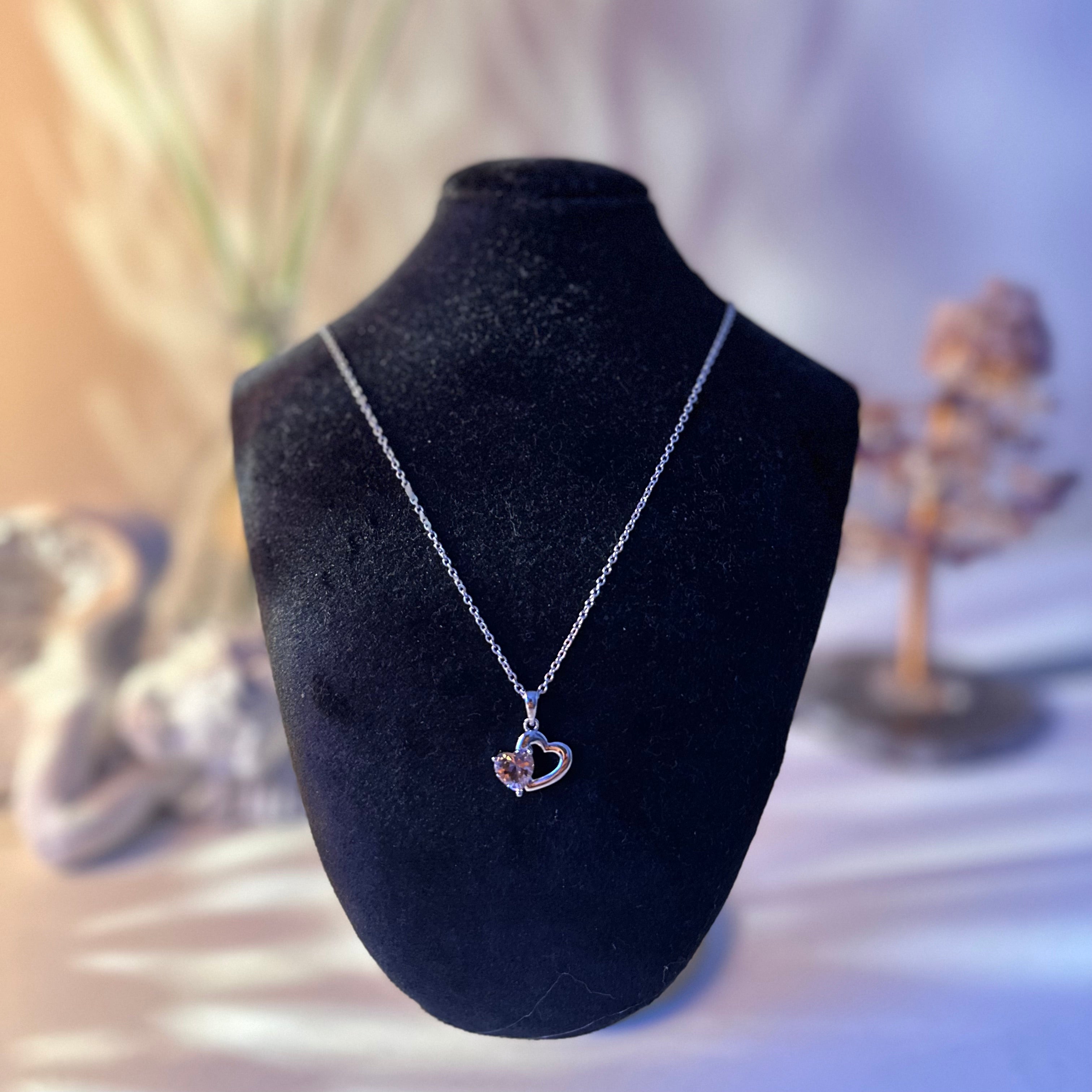 Heart in heart necklace